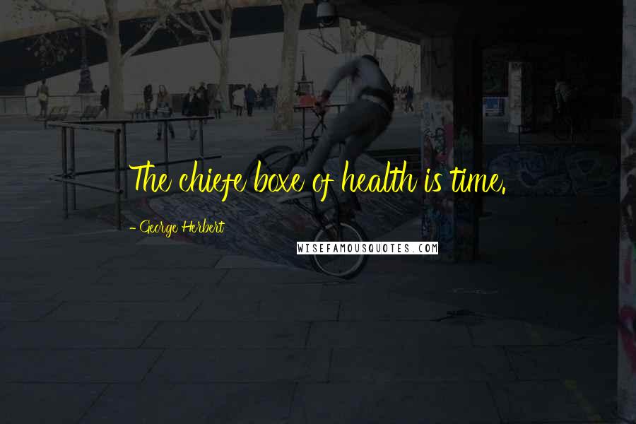 George Herbert Quotes: The chiefe boxe of health is time.