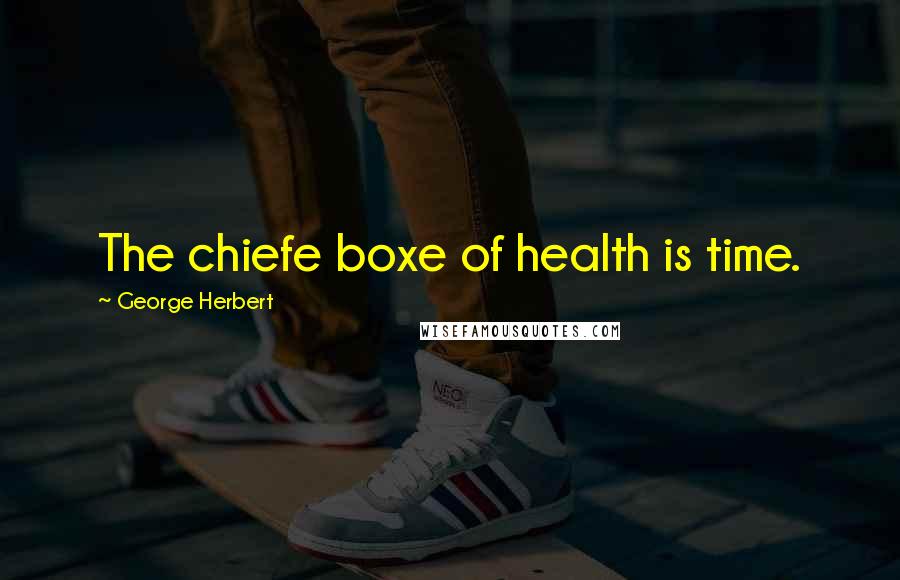 George Herbert Quotes: The chiefe boxe of health is time.