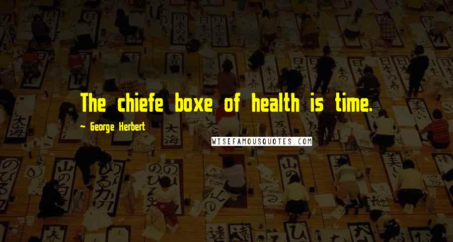 George Herbert Quotes: The chiefe boxe of health is time.