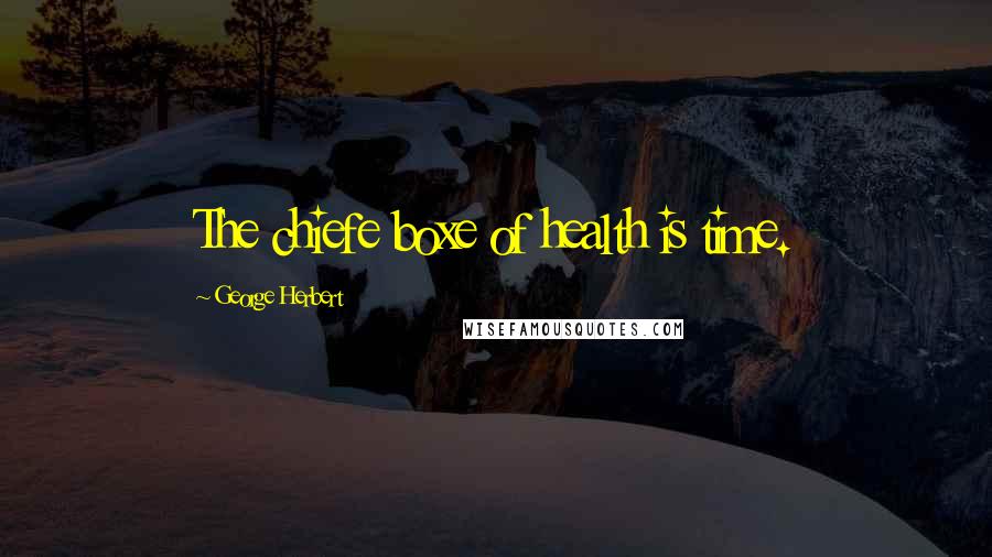 George Herbert Quotes: The chiefe boxe of health is time.