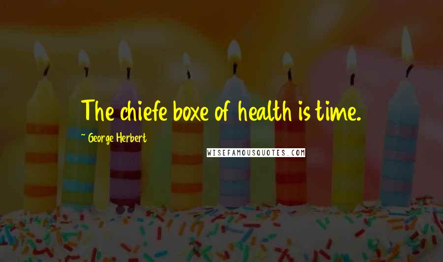 George Herbert Quotes: The chiefe boxe of health is time.
