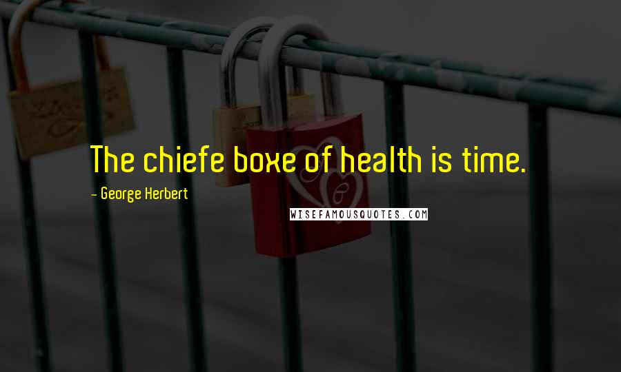 George Herbert Quotes: The chiefe boxe of health is time.