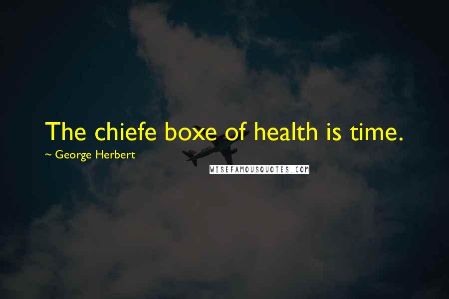 George Herbert Quotes: The chiefe boxe of health is time.