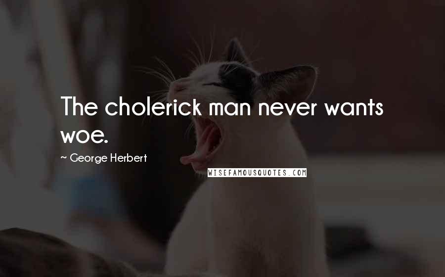 George Herbert Quotes: The cholerick man never wants woe.