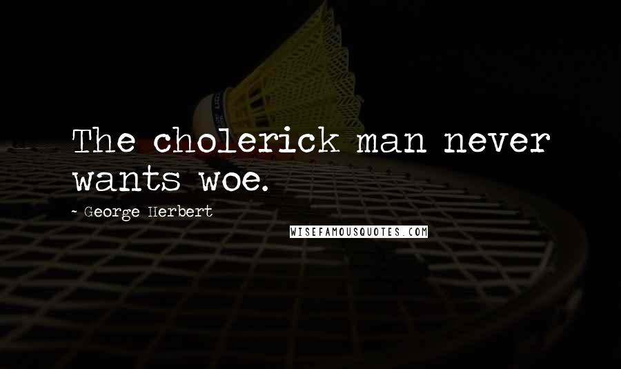 George Herbert Quotes: The cholerick man never wants woe.