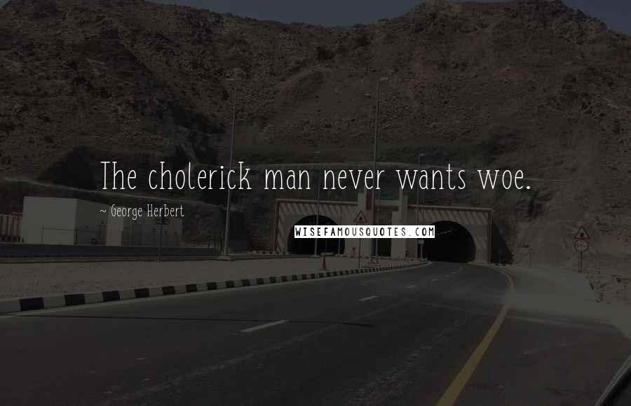 George Herbert Quotes: The cholerick man never wants woe.