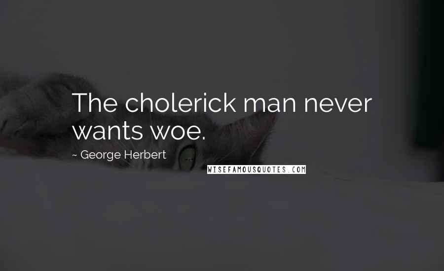 George Herbert Quotes: The cholerick man never wants woe.