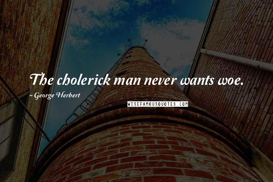 George Herbert Quotes: The cholerick man never wants woe.