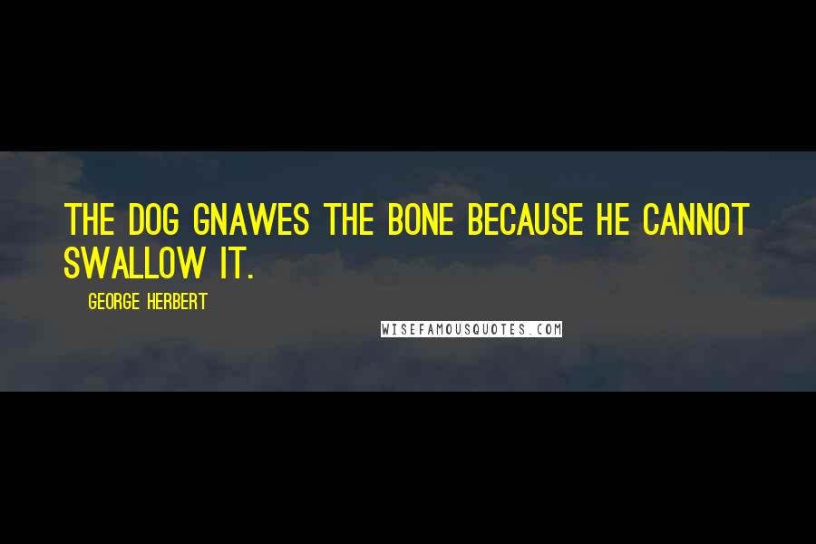George Herbert Quotes: The dog gnawes the bone because he cannot swallow it.