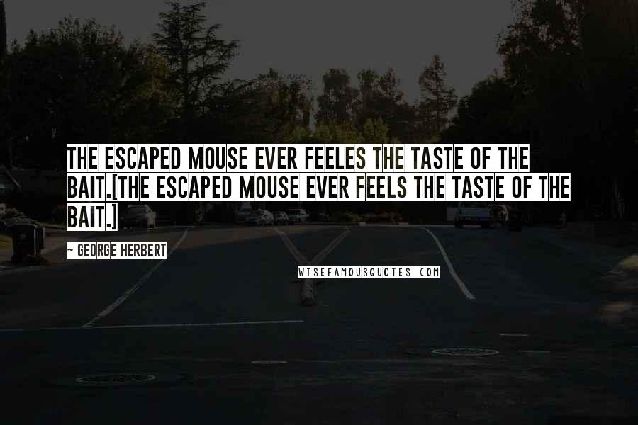 George Herbert Quotes: The escaped mouse ever feeles the taste of the bait.[The escaped mouse ever feels the taste of the bait.]
