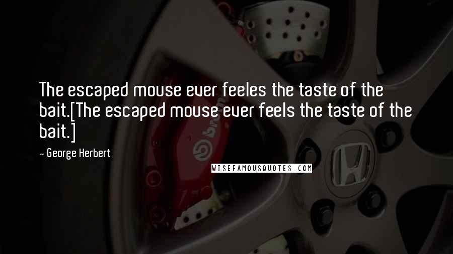 George Herbert Quotes: The escaped mouse ever feeles the taste of the bait.[The escaped mouse ever feels the taste of the bait.]