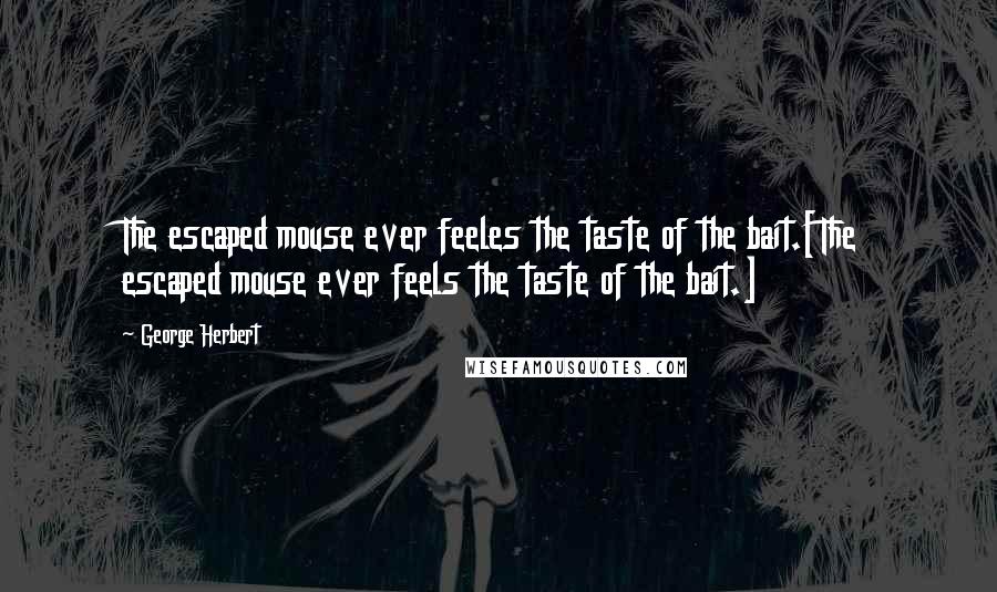 George Herbert Quotes: The escaped mouse ever feeles the taste of the bait.[The escaped mouse ever feels the taste of the bait.]