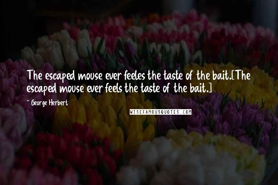 George Herbert Quotes: The escaped mouse ever feeles the taste of the bait.[The escaped mouse ever feels the taste of the bait.]