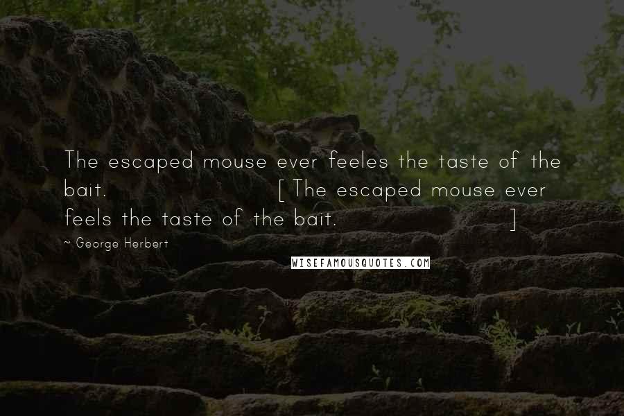 George Herbert Quotes: The escaped mouse ever feeles the taste of the bait.[The escaped mouse ever feels the taste of the bait.]