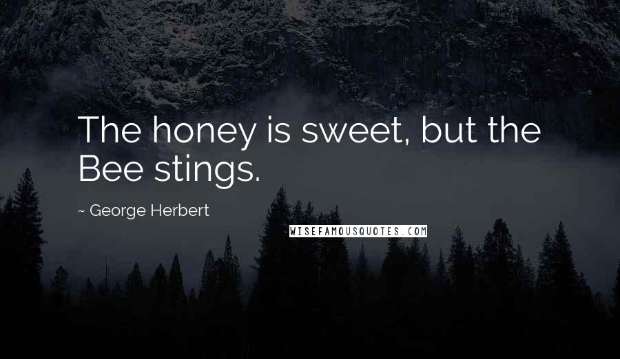 George Herbert Quotes: The honey is sweet, but the Bee stings.