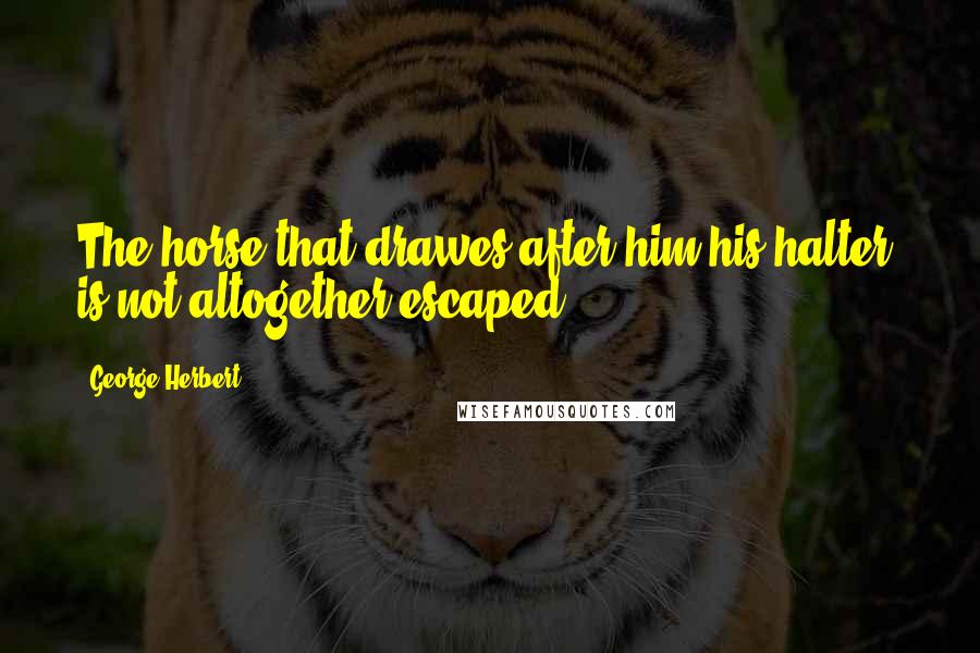 George Herbert Quotes: The horse that drawes after him his halter, is not altogether escaped.