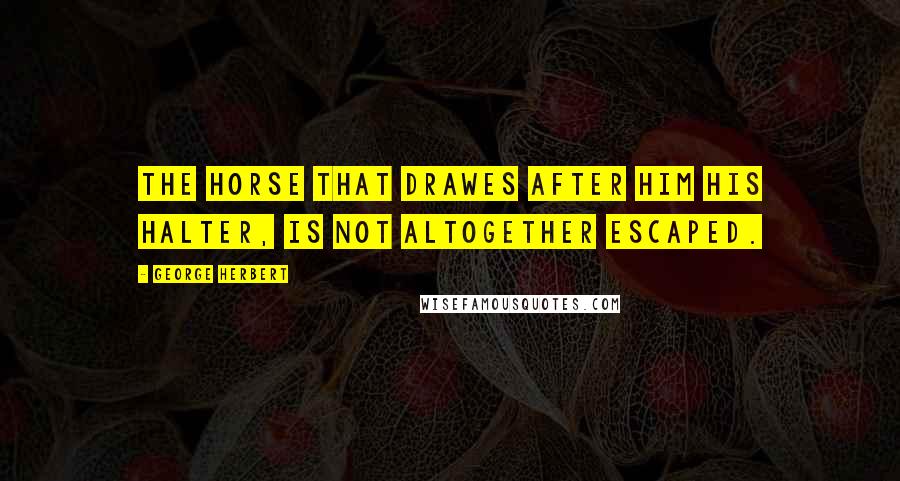 George Herbert Quotes: The horse that drawes after him his halter, is not altogether escaped.