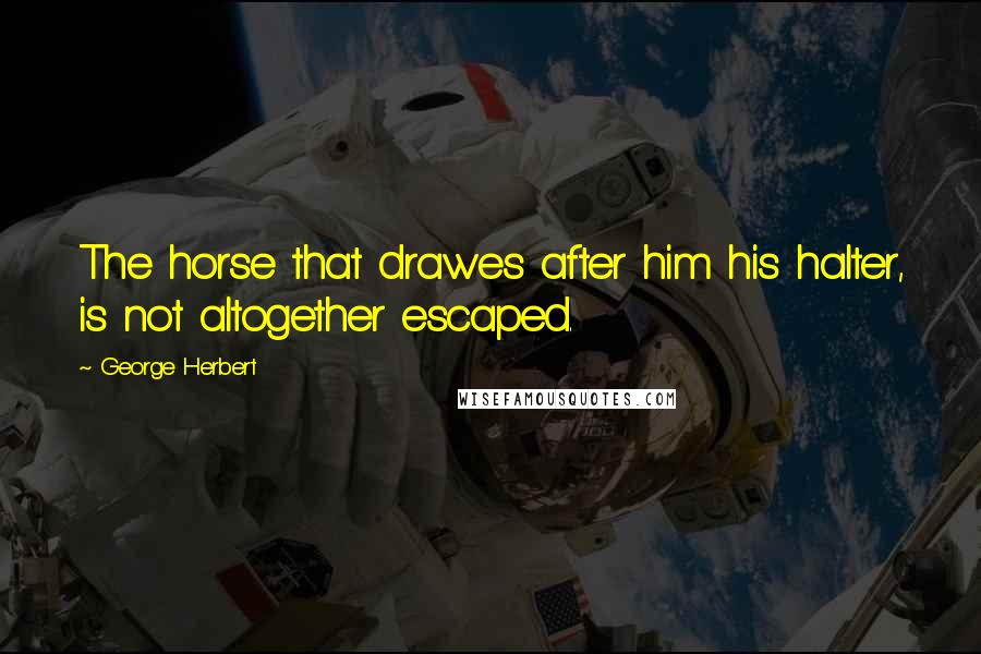 George Herbert Quotes: The horse that drawes after him his halter, is not altogether escaped.