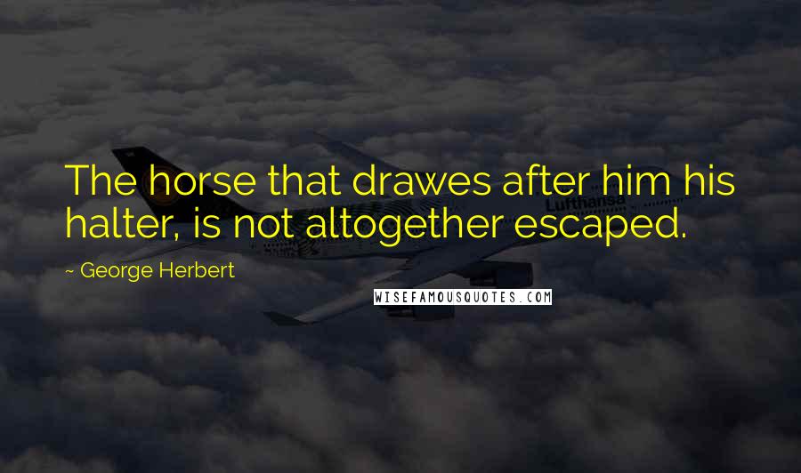 George Herbert Quotes: The horse that drawes after him his halter, is not altogether escaped.