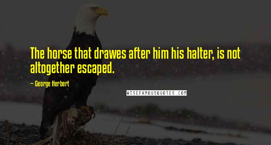 George Herbert Quotes: The horse that drawes after him his halter, is not altogether escaped.