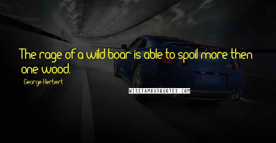 George Herbert Quotes: The rage of a wild boar is able to spoil more then one wood.