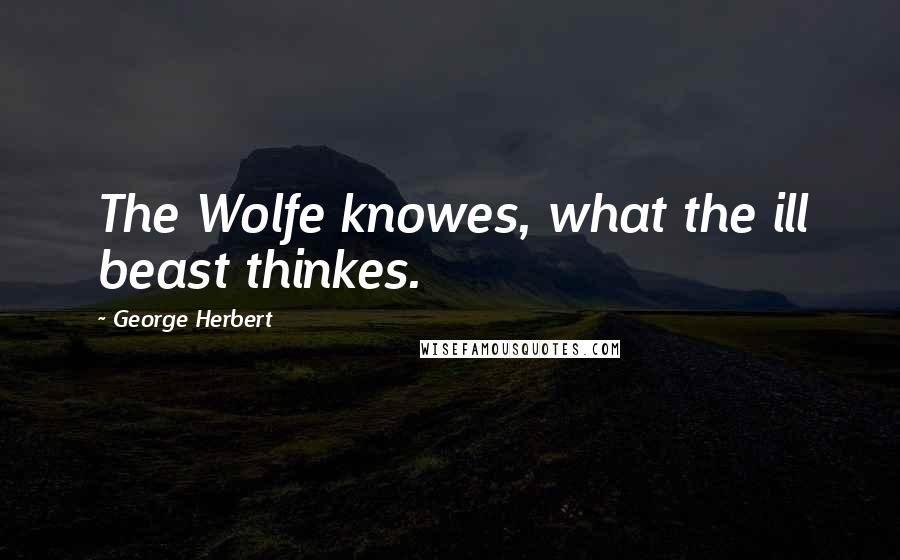 George Herbert Quotes: The Wolfe knowes, what the ill beast thinkes.