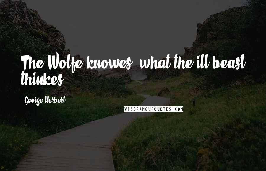 George Herbert Quotes: The Wolfe knowes, what the ill beast thinkes.