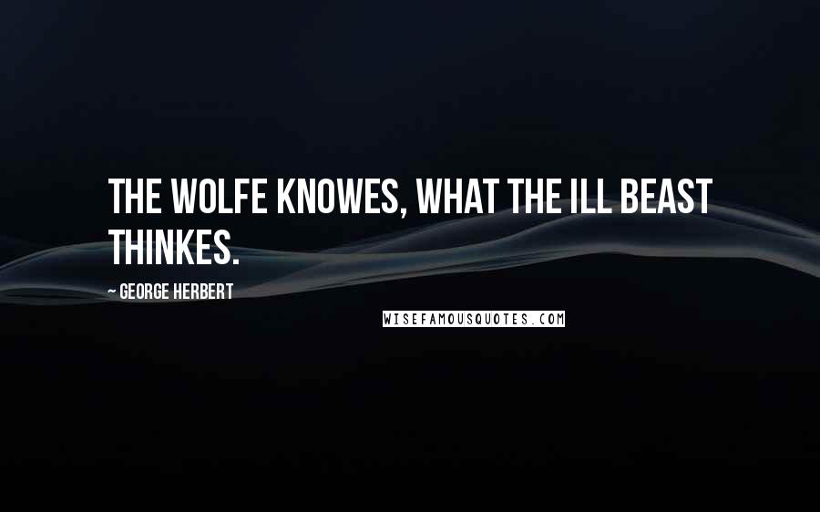 George Herbert Quotes: The Wolfe knowes, what the ill beast thinkes.