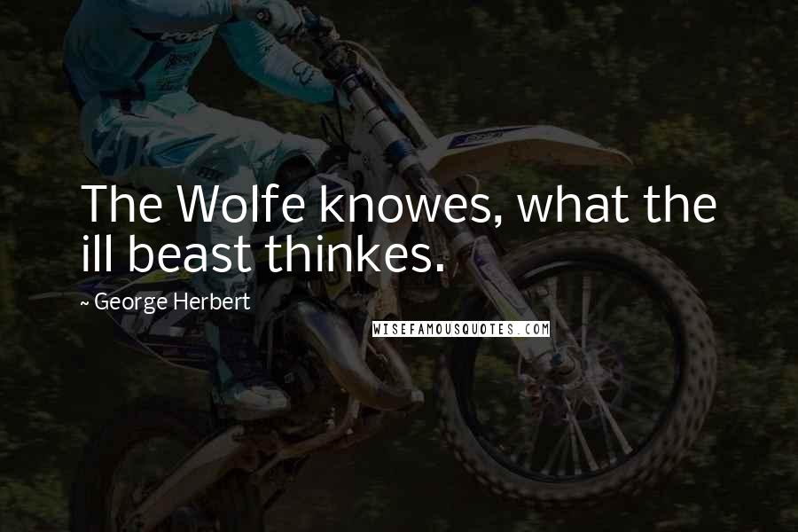 George Herbert Quotes: The Wolfe knowes, what the ill beast thinkes.