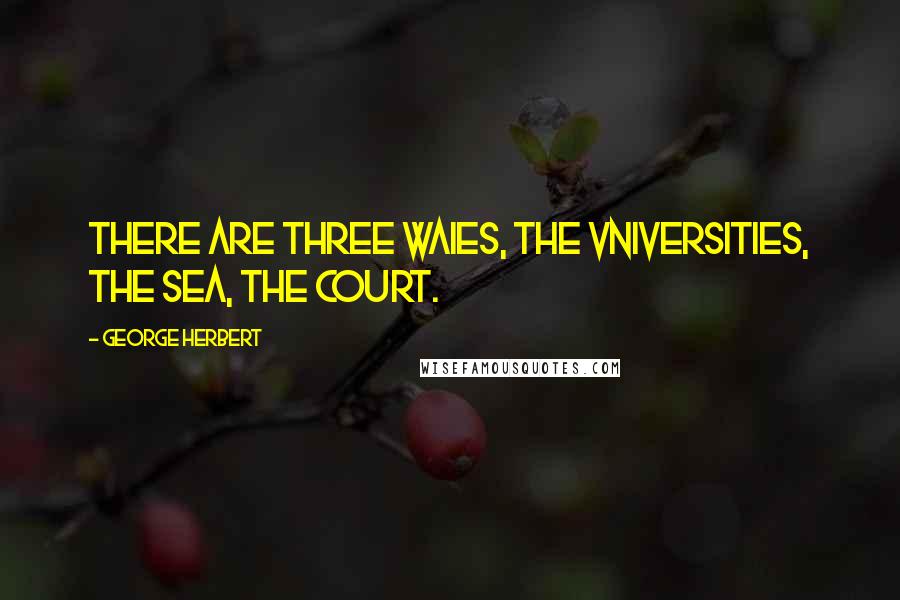 George Herbert Quotes: There are three waies, the Vniversities, the Sea, the Court.
