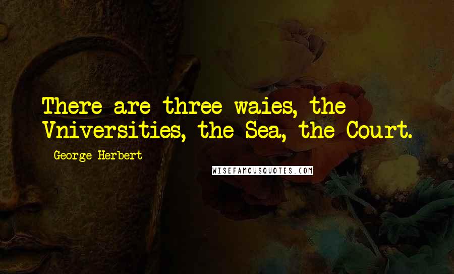 George Herbert Quotes: There are three waies, the Vniversities, the Sea, the Court.