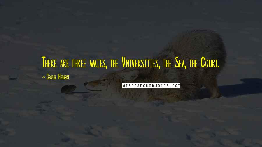 George Herbert Quotes: There are three waies, the Vniversities, the Sea, the Court.
