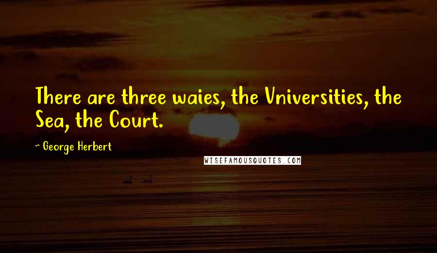 George Herbert Quotes: There are three waies, the Vniversities, the Sea, the Court.