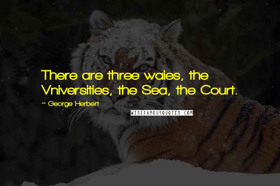 George Herbert Quotes: There are three waies, the Vniversities, the Sea, the Court.