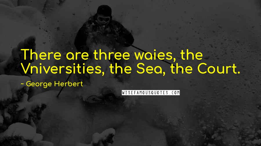 George Herbert Quotes: There are three waies, the Vniversities, the Sea, the Court.