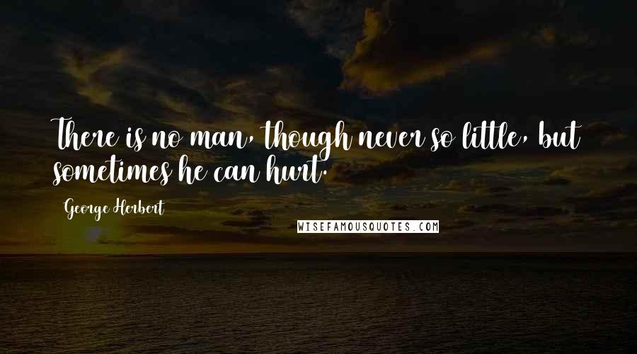 George Herbert Quotes: There is no man, though never so little, but sometimes he can hurt.