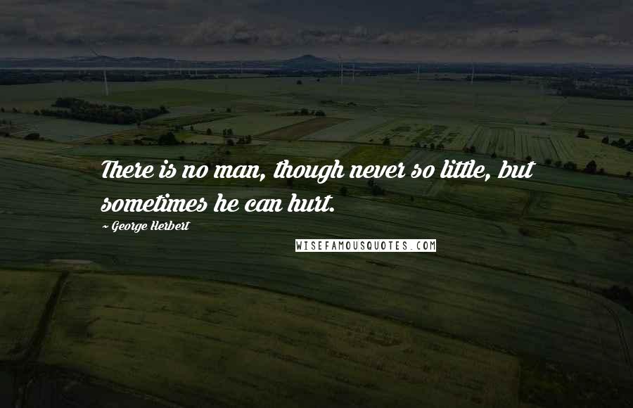 George Herbert Quotes: There is no man, though never so little, but sometimes he can hurt.
