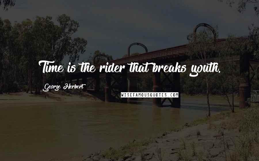 George Herbert Quotes: Time is the rider that breaks youth.