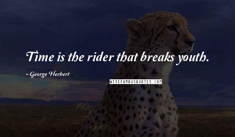 George Herbert Quotes: Time is the rider that breaks youth.