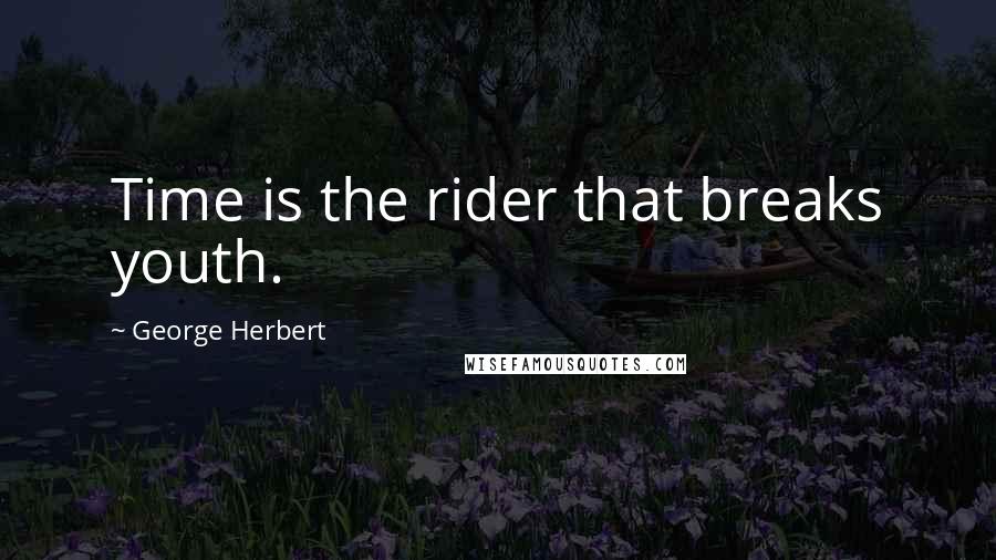 George Herbert Quotes: Time is the rider that breaks youth.