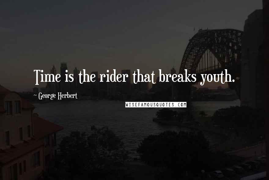 George Herbert Quotes: Time is the rider that breaks youth.