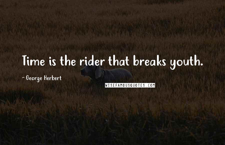 George Herbert Quotes: Time is the rider that breaks youth.
