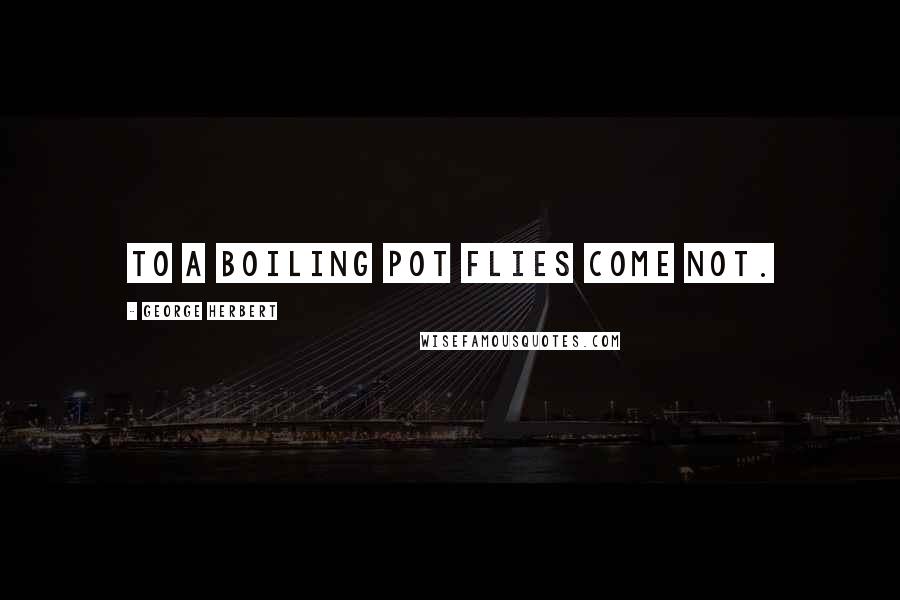 George Herbert Quotes: To a boiling pot flies come not.