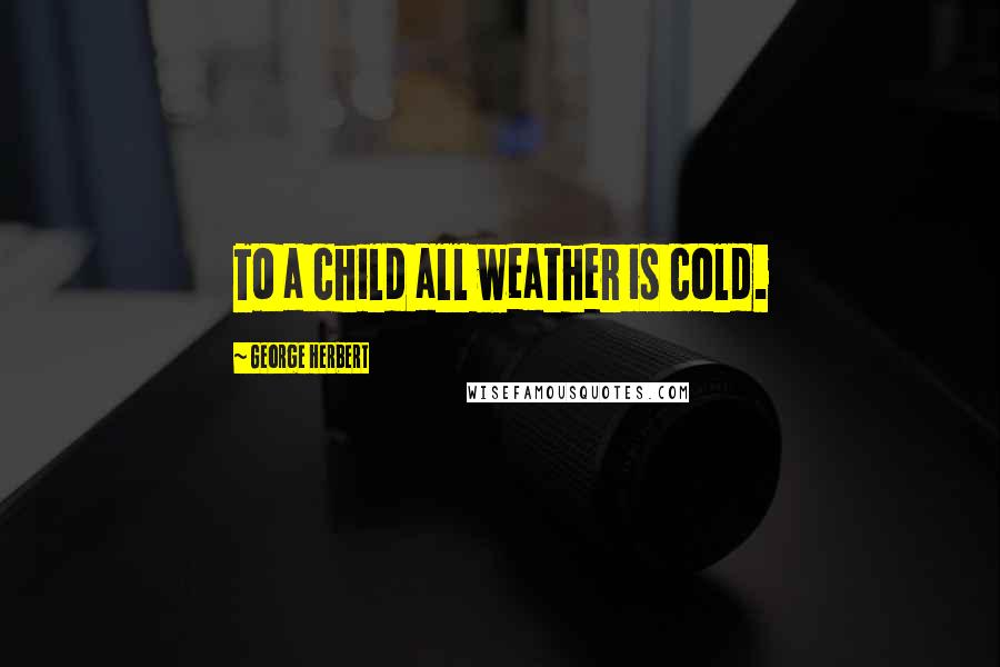 George Herbert Quotes: To a child all weather is cold.