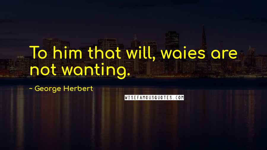 George Herbert Quotes: To him that will, waies are not wanting.