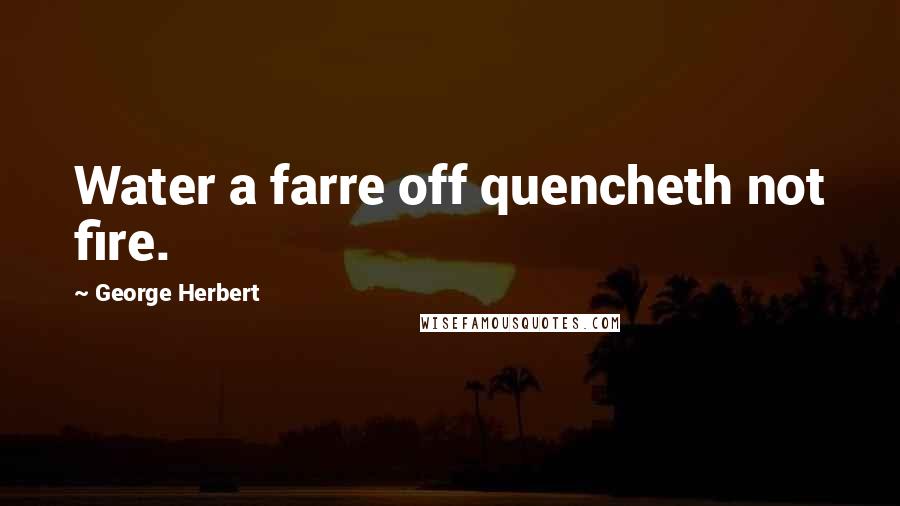 George Herbert Quotes: Water a farre off quencheth not fire.