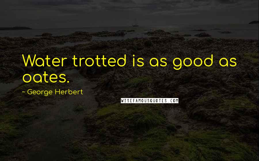 George Herbert Quotes: Water trotted is as good as oates.