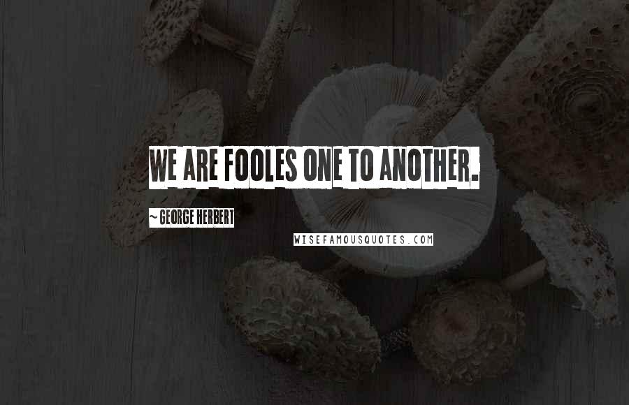 George Herbert Quotes: We are fooles one to another.