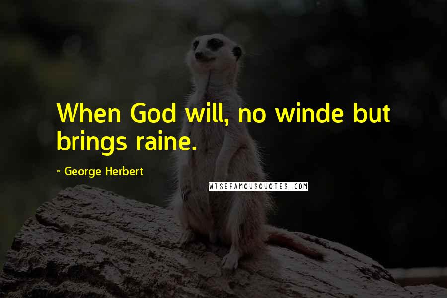 George Herbert Quotes: When God will, no winde but brings raine.