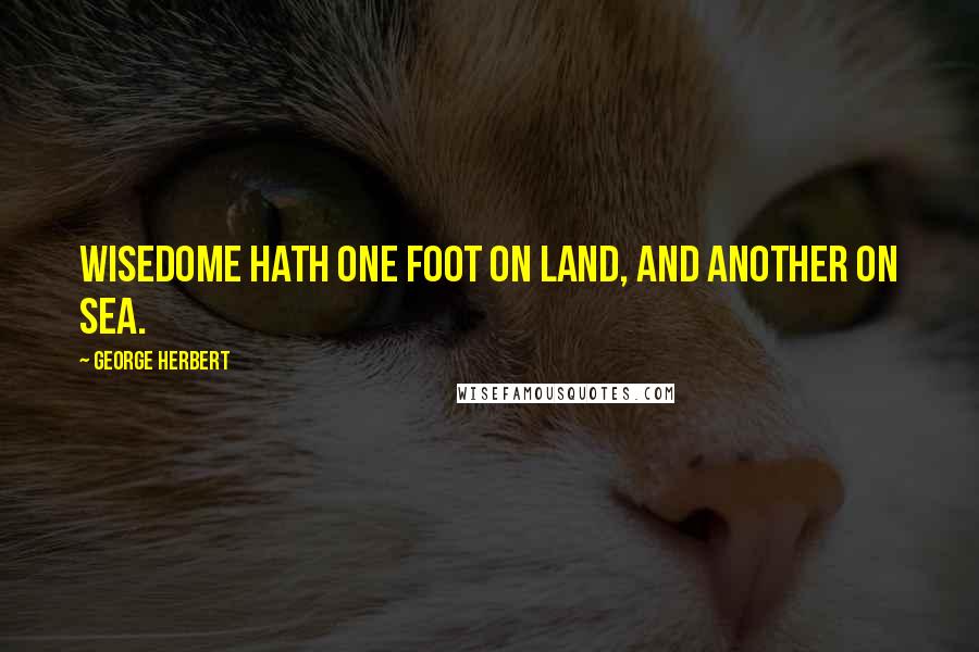 George Herbert Quotes: Wisedome hath one foot on Land, and another on Sea.